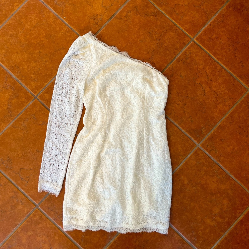 White lace mini dress